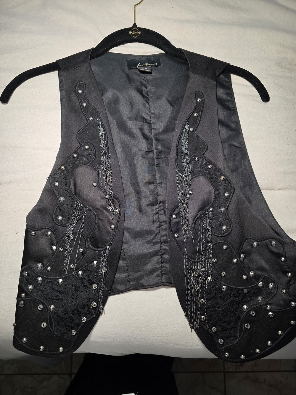 Forever 21 Black Beaded Fringe Vest